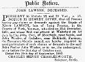Property and Land Sales  1882-09-23 and 1882-09-30 CHWS